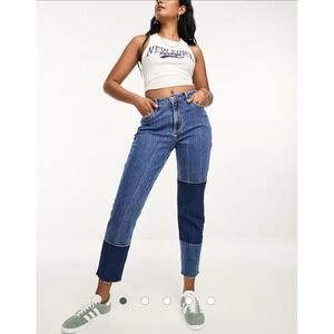 Hollister Women's‎ Jeans Curvy High Rise Mom Jeans Patchwork Size 5S or 27x25